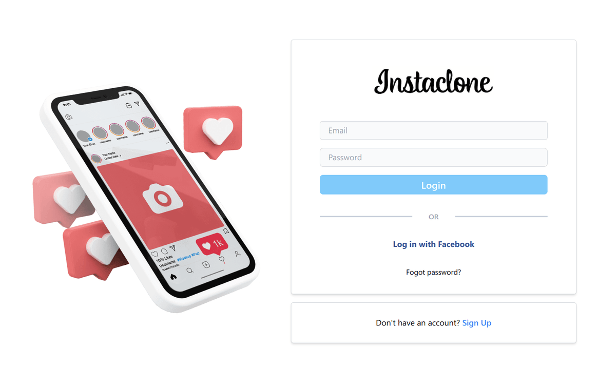 Instaclone Login Page